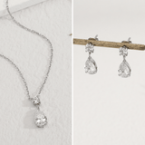 סט שרשרת ועגילי טיפה היילי