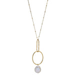 רוני קהאן שרשרת לורי זהב עיגול בשילוב פנינה