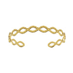 רוני קהאן צמיד רורי  זהב עם דוגמא קלועה מעניינת וריקוע מט יחודי