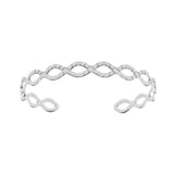 רוני קהאן צמיד רורי כסף עם דוגמא קלועה מעניינת וריקוע מט יחודי