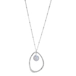 רוני קהאן שרשרת דיאן כסף אליפסה בשילוב פנינה