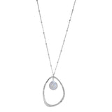 רוני קהאן שרשרת דיאן כסף אליפסה בשילוב פנינה