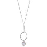 רוני קהאן שרשרת לורי כסף עיגול בשילוב פנינה