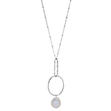 רוני קהאן שרשרת לורי כסף עיגול בשילוב פנינה