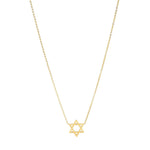 רוני קהאן שרשרת מגן דוד זהב על גבי רקע לבן