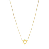 רוני קהאן שרשרת מגן דוד זהב על גבי רקע לבן
