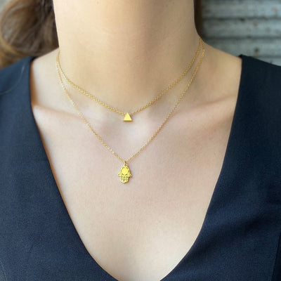 רוני קהאן שרשרת חמסה און ושרשרת טייני משולוש זהב
