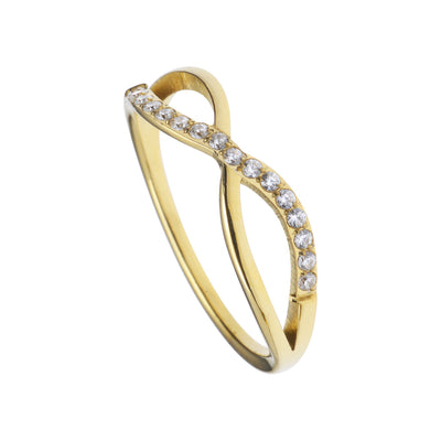 רוני קהאן טבעת ניקול זהב אינפיניטי עם זרקונים