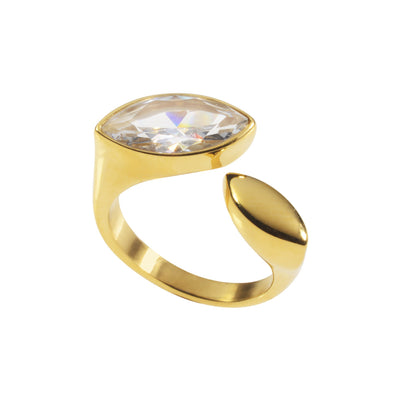 רוני קהאן טבעת מילאן זהב זרקון גדול 